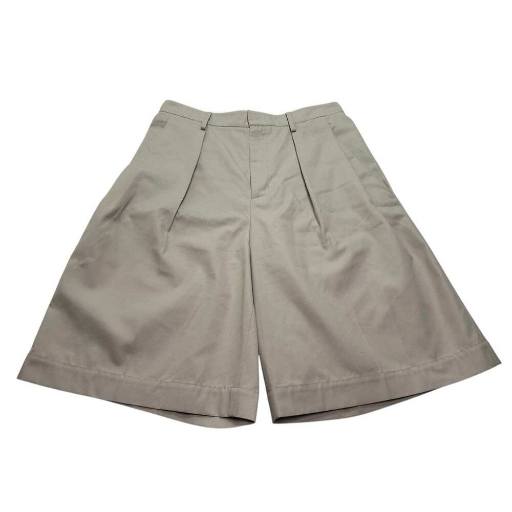 Men's Mackage Delmar Pleated Cotton Blend Twill Shorts 11" Size 32 Beige